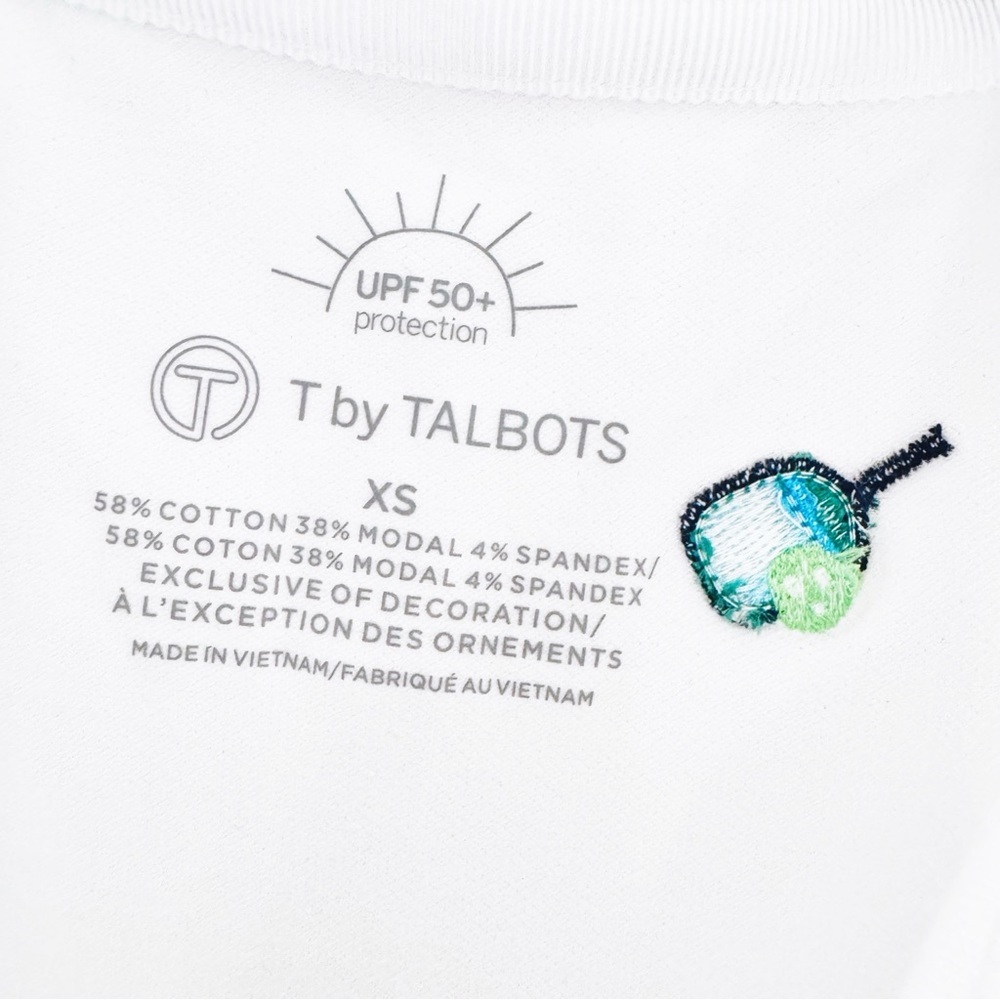 💚T by Talbots White Sleeveless Polo with Embroidery - Picture 3 of 9